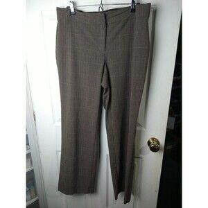 JM Collection Brown Black Green Plaid Button Clasp Zip Trouser Pants. Size 12